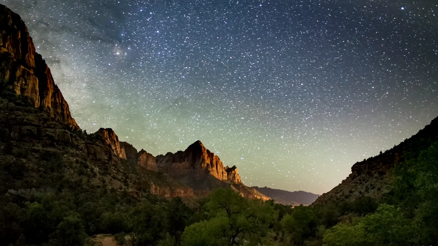 night sky in zion national park